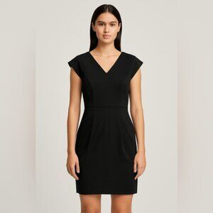 AllSaints Black Cap Sleeve V-Neck Dress Size Small